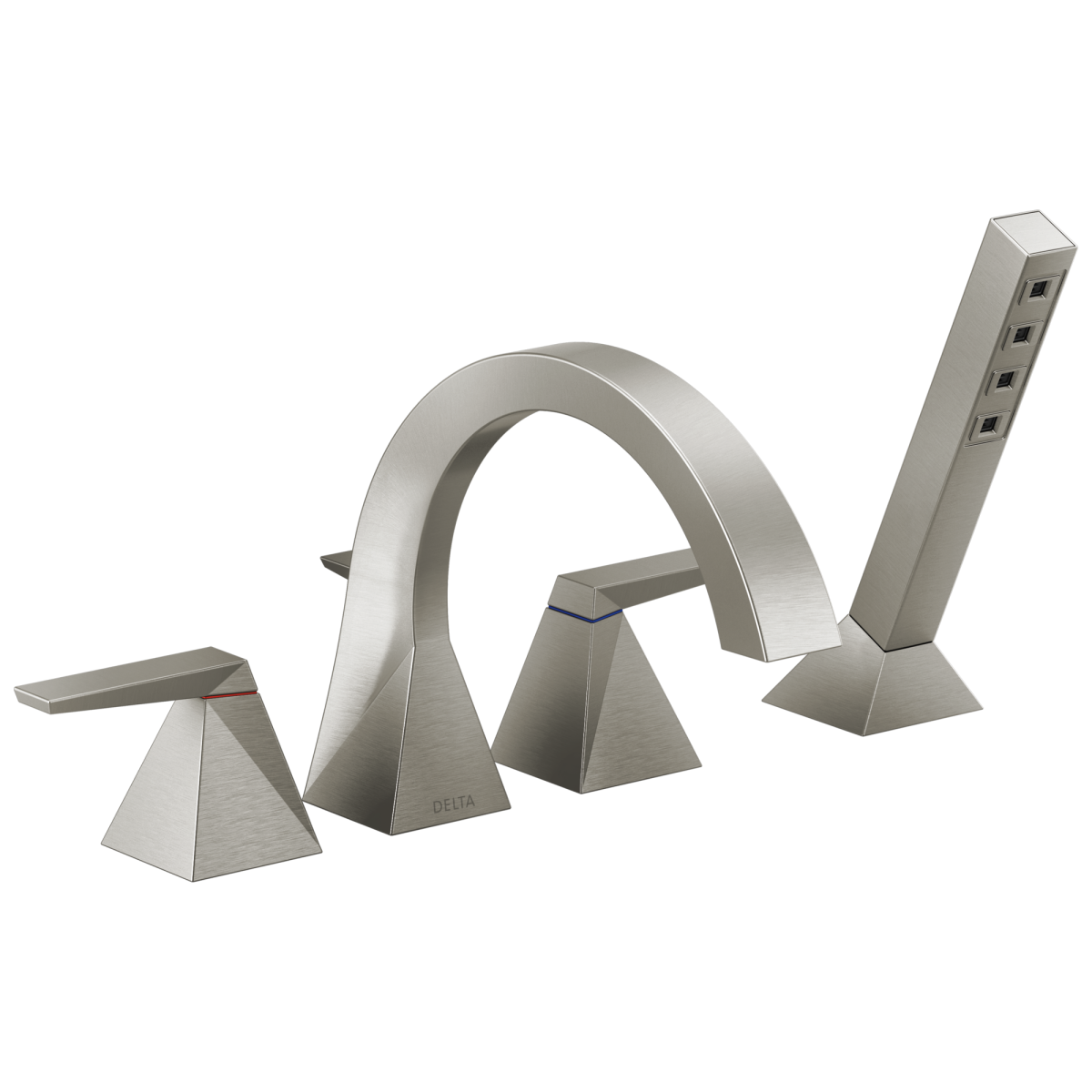 DELTA Trillian Two-Handle Roman Tub Trim with Hand Shower — Lumicoat® Stainless