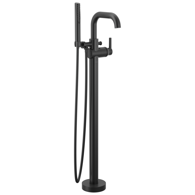 DELTA Trinsic Floor Mount Tub Filler — Matte Black