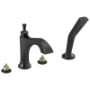 DELTA Dorval Roman Tub with Hand Shower Trim - Less Handles — Matte Black
