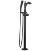 DELTA Dorval Single Handle Floor Mount Tub Filler Trim - Less Handle — Matte Black