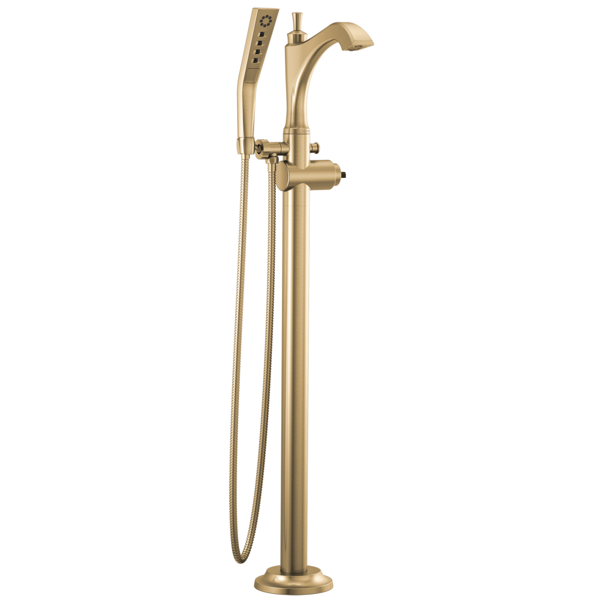 DELTA Dorval Single Handle Floor Mount Tub Filler Trim - Less Handle — Champagne Bronze