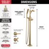 DELTA Dorval Single Handle Floor Mount Tub Filler Trim - Less Handle — Champagne Bronze