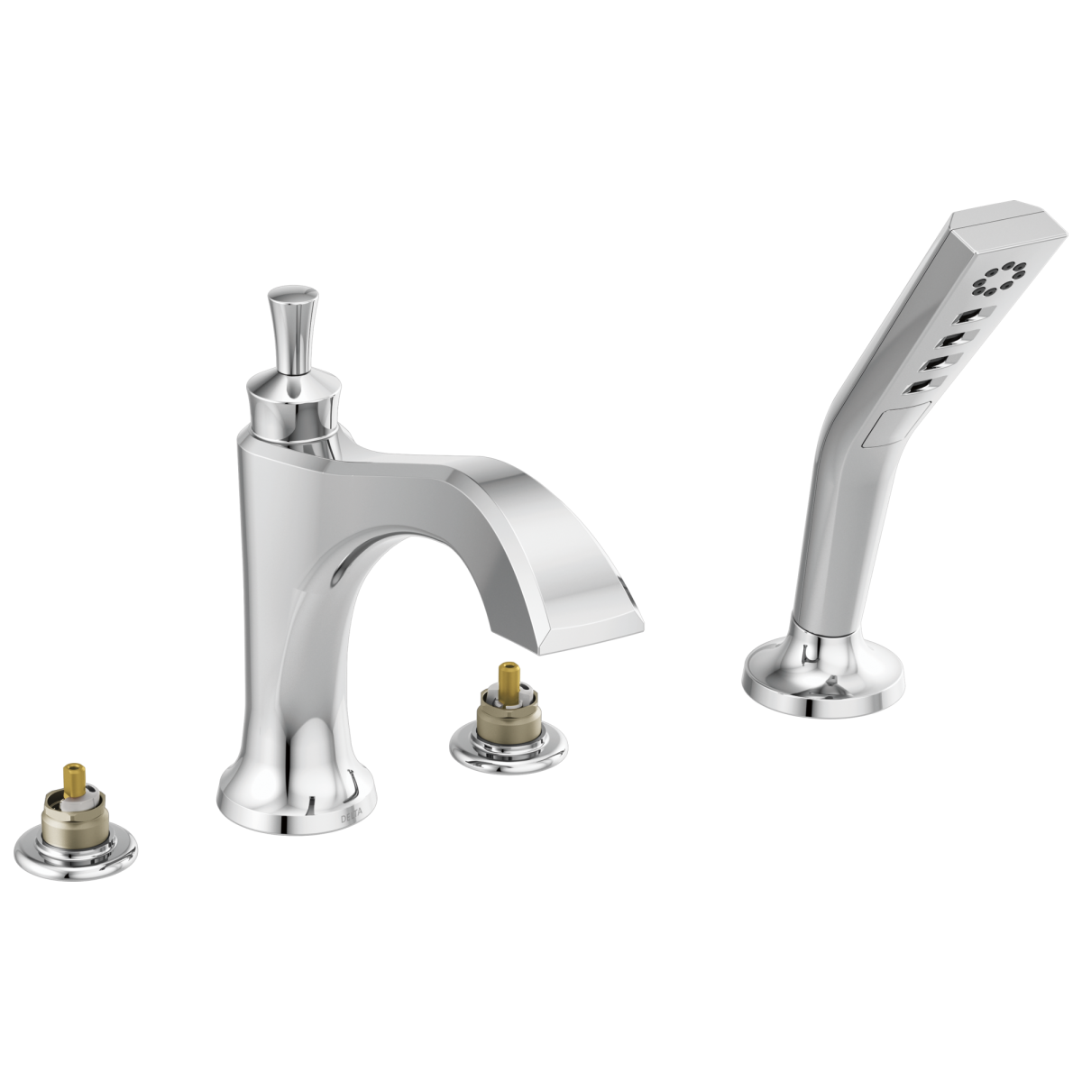 DELTA Dorval Roman Tub with Hand Shower Trim - Less Handles — Chrome