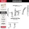 DELTA Dorval Roman Tub with Hand Shower Trim - Less Handles — Chrome