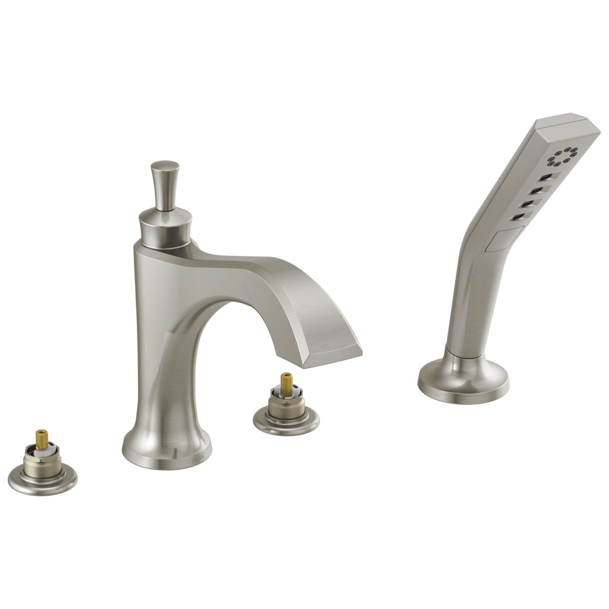 DELTA Dorval Roman Tub with Hand Shower Trim - Less Handles — Stainless