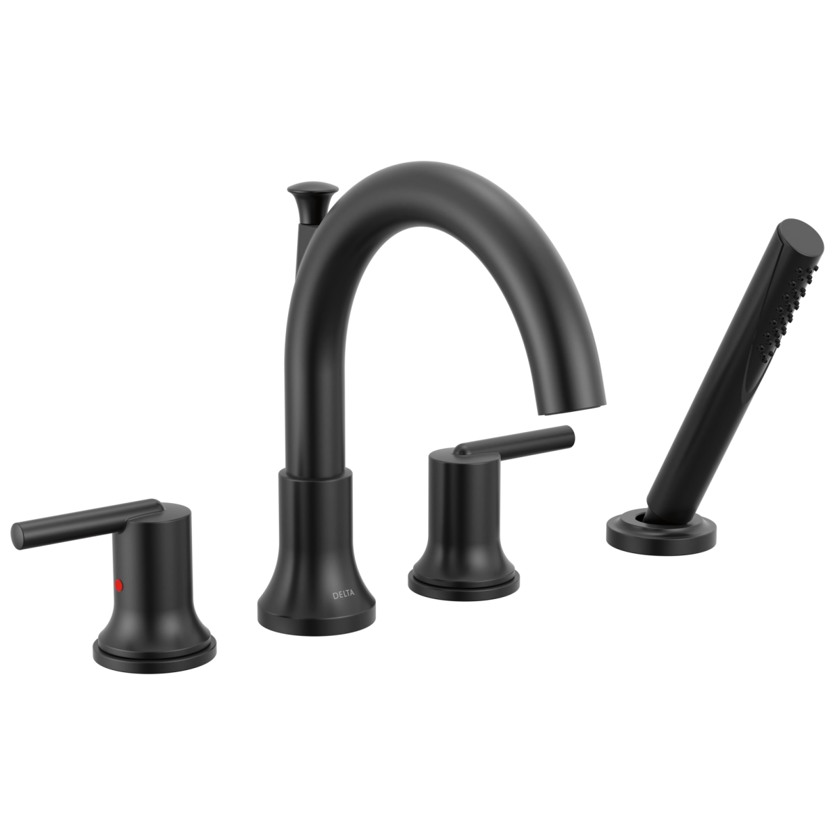 DELTA Trinsic Roman Tub Trim with Hand Shower — Matte Black