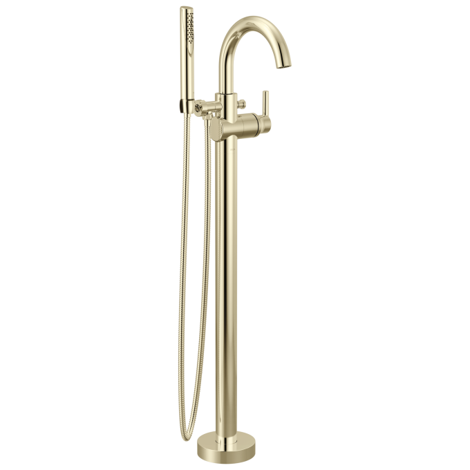DELTA Trinsic Floor Mount Tub Filler Trim — Polished Nickel