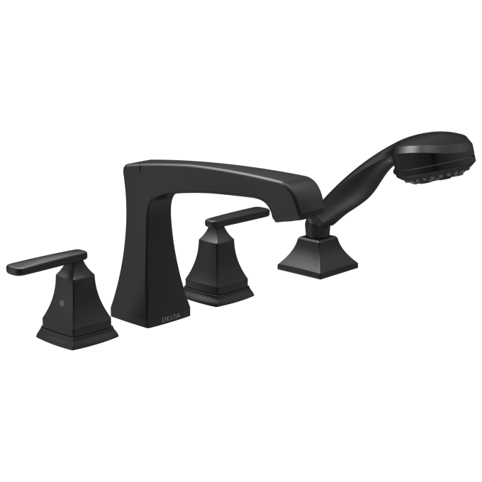 DELTA Ashlyn Roman Tub Trim with Hand Shower — Matte Black