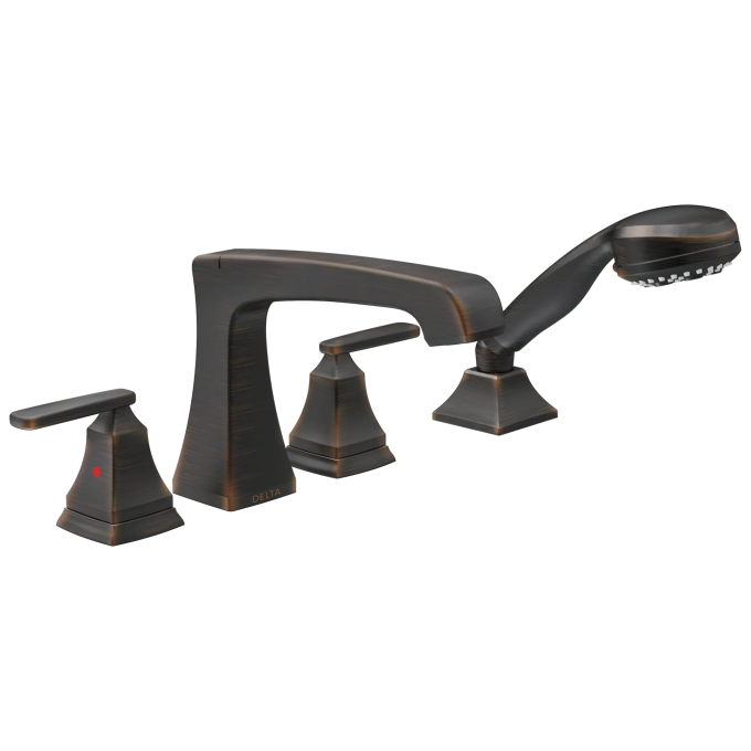 DELTA Ashlyn Roman Tub with Hand Shower Trim — Venetian Bronze