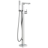 DELTA Ara Single Handle Floor Mount Tub Filler Trim with Hand Shower — Chrome