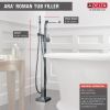 DELTA Ara Single Handle Floor Mount Tub Filler Trim with Hand Shower — Chrome