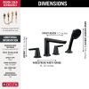 DELTA Galeon 4-Hole Roman Tub Trim with Hand Shower — Matte Black