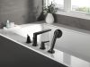 DELTA Galeon 4-Hole Roman Tub Trim with Hand Shower — Matte Black