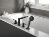 DELTA Galeon 4-Hole Roman Tub Trim with Hand Shower — Matte Black