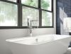 DELTA Zura Single Handle Floor Mount Tub Filler Trim with Hand Shower — Chrome
