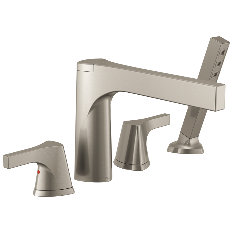 DELTA Zura Roman Tub with Hand Shower Trim — Stainless