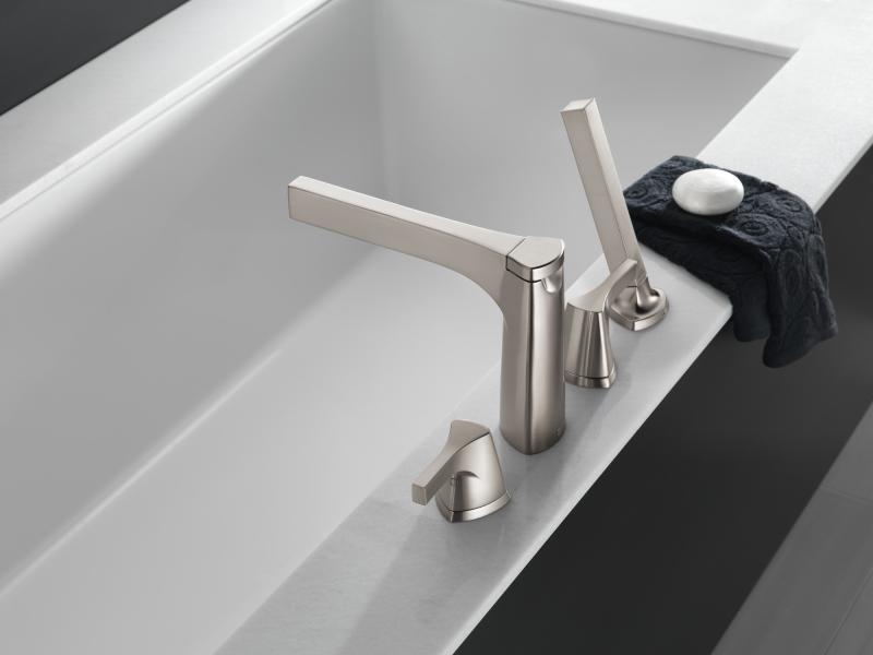 DELTA Zura Roman Tub with Hand Shower Trim — Stainless