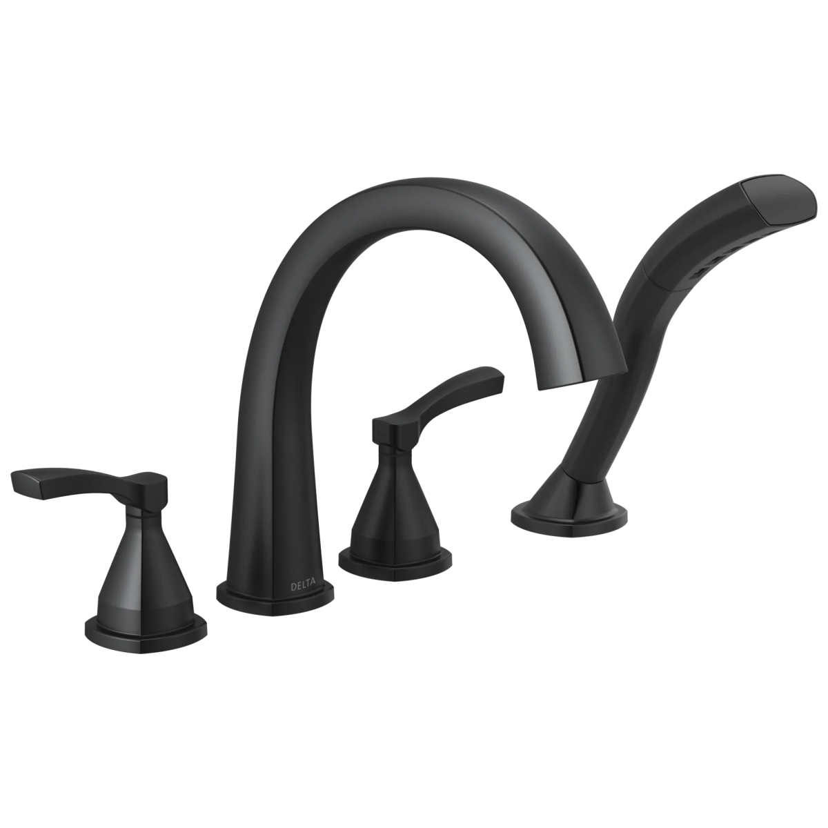 DELTA Stryke Four Hole Roman Tub Trim — Matte Black