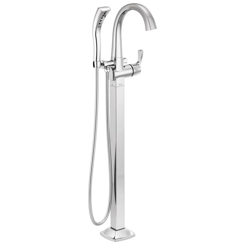 DELTA Stryke Floor Mount Tub Filler Trim — Lumicoat® Chrome