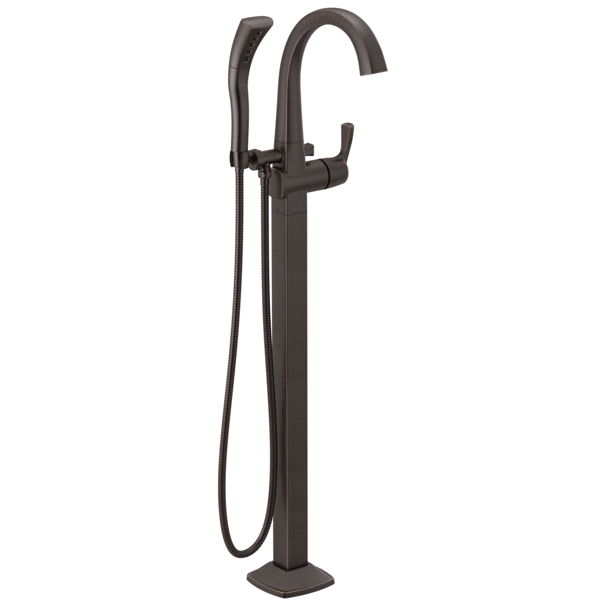 DELTA Stryke Single Handle Floor Mount Tub Filler Trim — Venetian Bronze