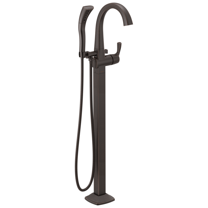 DELTA Stryke Single Handle Floor Mount Tub Filler Trim — Venetian Bronze