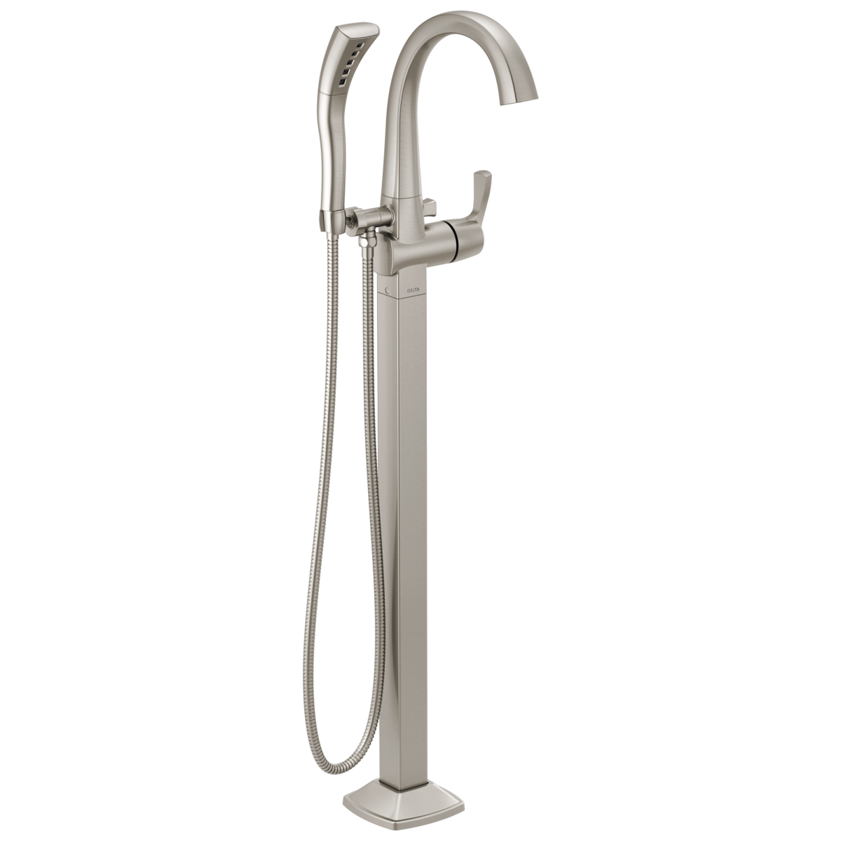 DELTA Stryke Floor Mount Tub Filler Trim — Lumicoat® Stainless