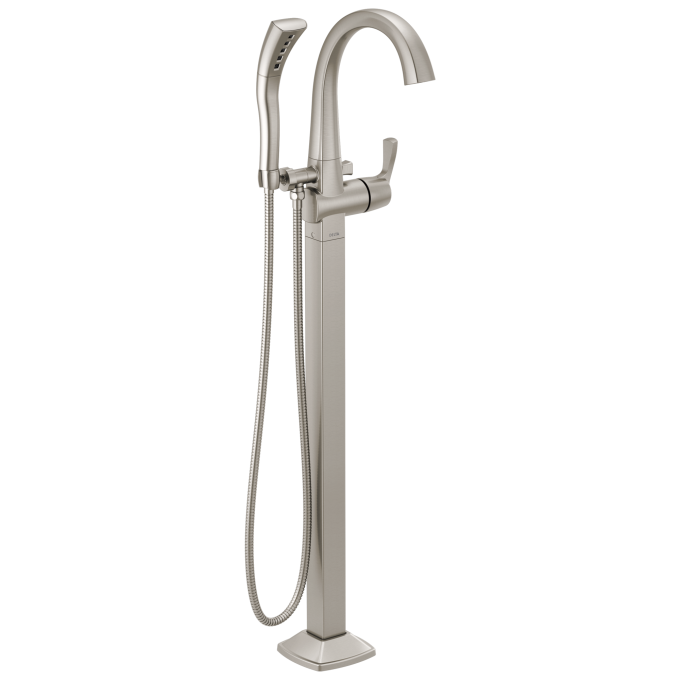 DELTA Stryke Floor Mount Tub Filler Trim — Lumicoat® Stainless