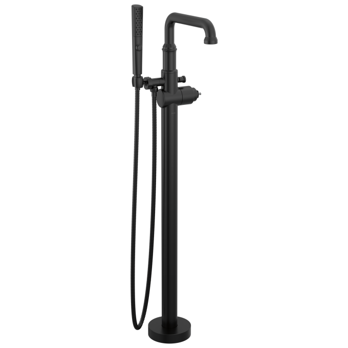 DELTA Broderick Floor Mount Tub Filler Trim- Less Handle — Matte Black