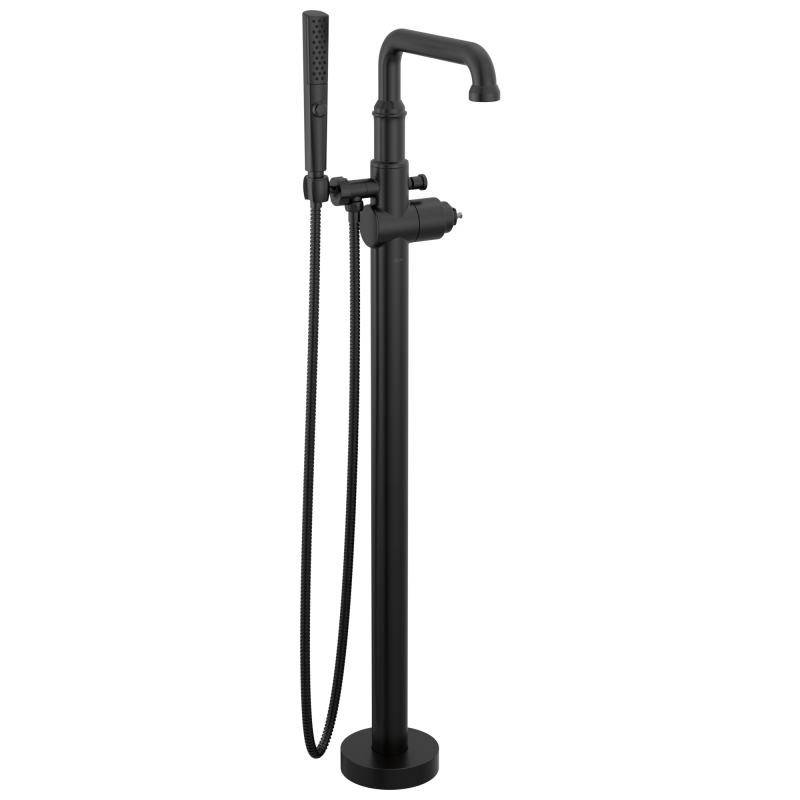 DELTA Broderick Floor Mount Tub Filler Trim- Less Handle — Matte Black