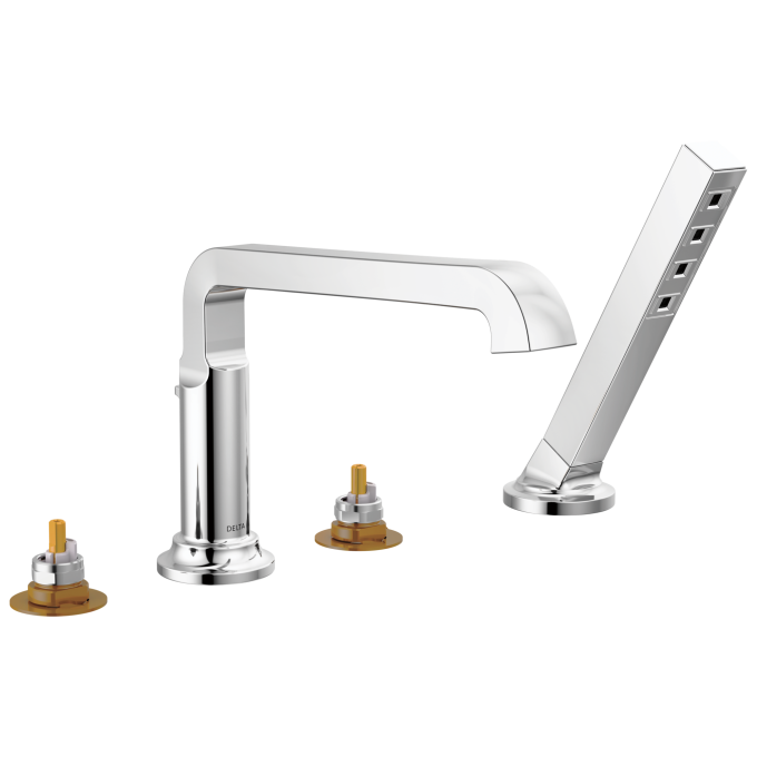 DELTA Tetra Roman Tub Trim with Hand Shower — Lumicoat® Chrome