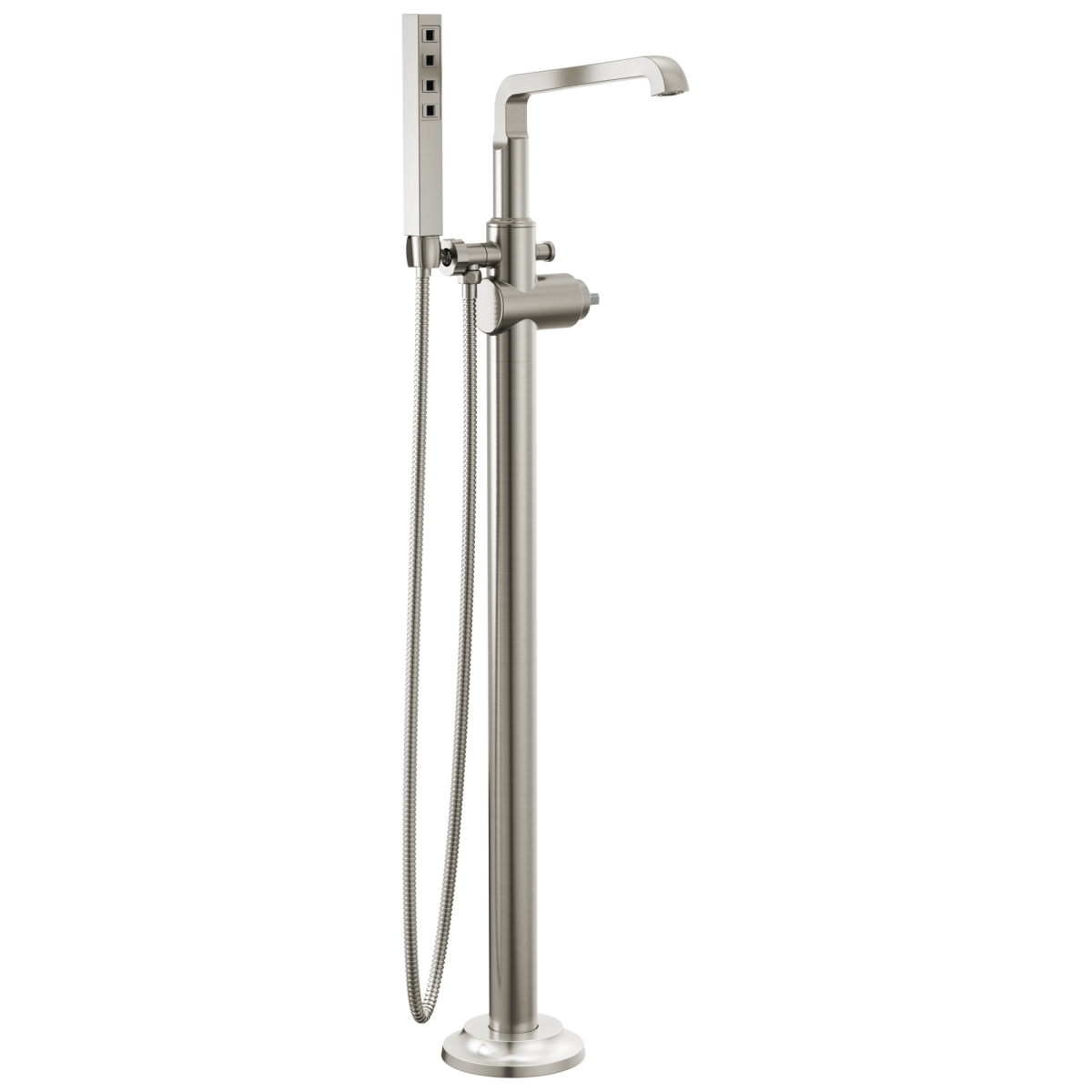 DELTA Tetra Floor Mount Tub Filler Trim — Lumicoat® Stainless