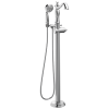 DELTA Cassidy Single Handle Floor Mount Tub Filler Trim with Hand Shower - Less Handle — Chrome