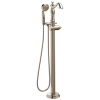 DELTA Cassidy Single Handle Floor Mount Tub Filler Trim with Hand Shower - Less Handle — Polished Nickel
