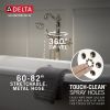 DELTA Cassidy Single Handle Floor Mount Tub Filler Trim with Hand Shower - Less Handle — Polished Nickel