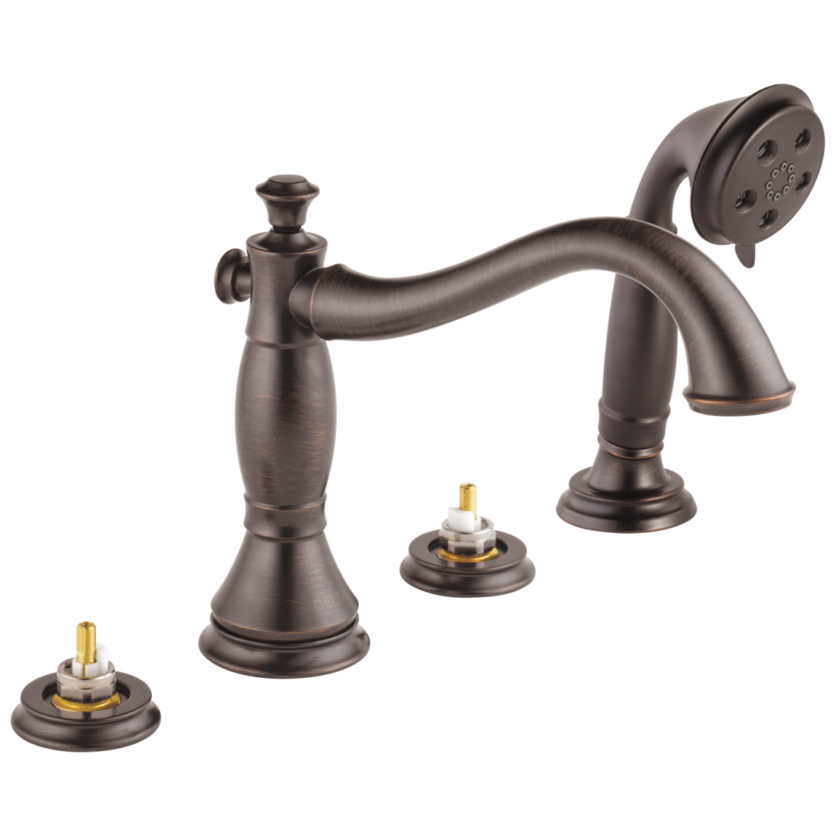 DELTA Cassidy Roman Tub with Hand Shower Trim - Less Handles — Venetian Bronze