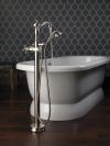 DELTA Cassidy Single Handle Floor Mount Tub Filler Trim with Hand Shower - Less Handle — Stainless