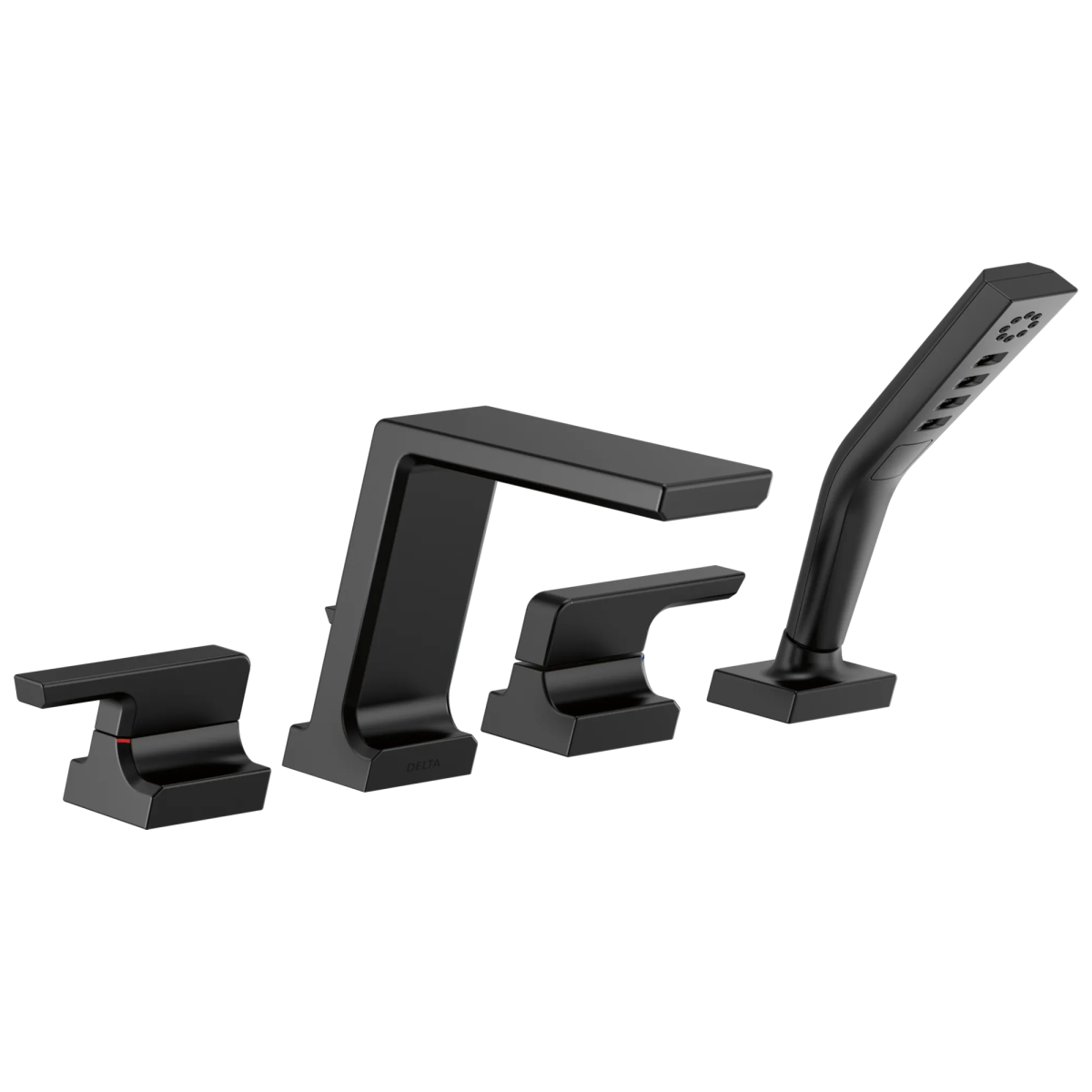 DELTA Pivotal Roman Tub with Hand Shower Trim — Matte Black