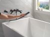 DELTA Bonacci Two Handle Wall Mount Tub Filler Trim with Hand Shower — Matte Black