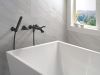 DELTA Bonacci Two Handle Wall Mount Tub Filler Trim with Hand Shower — Matte Black