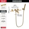 DELTA Bonacci Two Handle Wall Mount Tub Filler Trim with Hand Shower — Lumicoat® Champagne Bronze