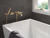 DELTA Bonacci Two Handle Wall Mount Tub Filler Trim with Hand Shower — Lumicoat® Champagne Bronze