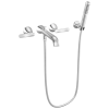 DELTA Bonacci Two Handle Wall Mount Tub Filler Trim with Hand Shower — Lumicoat® Chrome