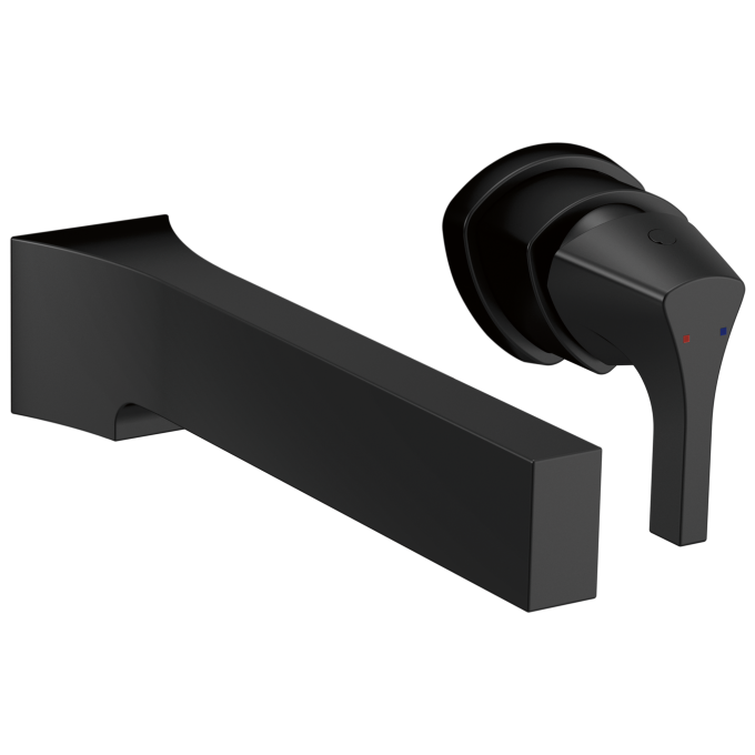 DELTA Zura Single Handle Wall Mount Bathroom Faucet Trim — Matte Black