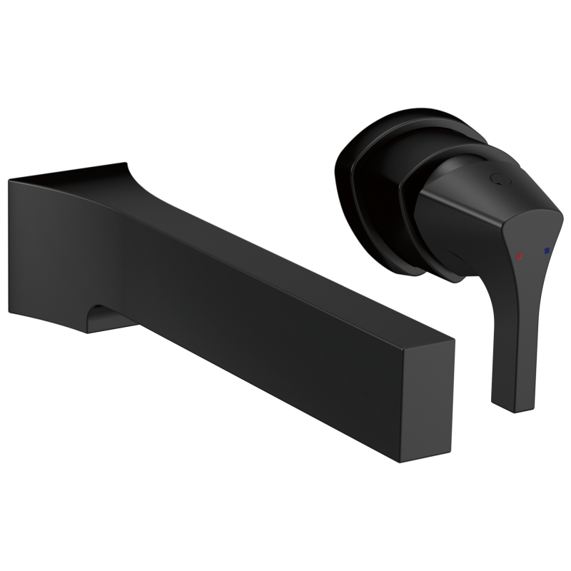 DELTA Zura Single Handle Wall Mount Bathroom Faucet Trim — Matte Black