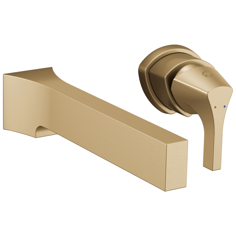 DELTA Zura Single Handle Wall Mount Bathroom Faucet Trim — Champagne Bronze