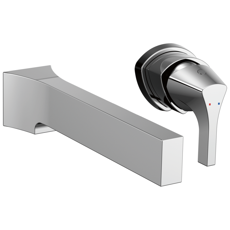 DELTA Zura Single Handle Wall Mount Bathroom Faucet Trim — Chrome