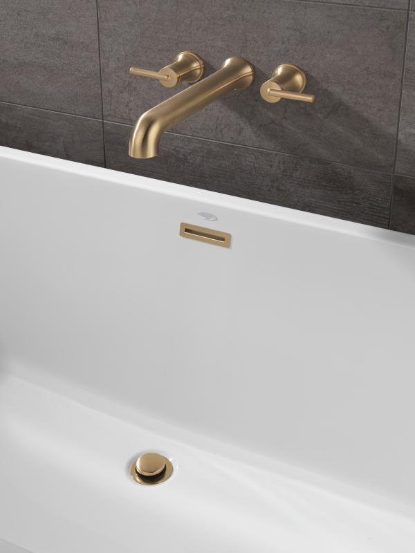 DELTA Trinsic Wall Mounted Tub Filler — Champagne Bronze