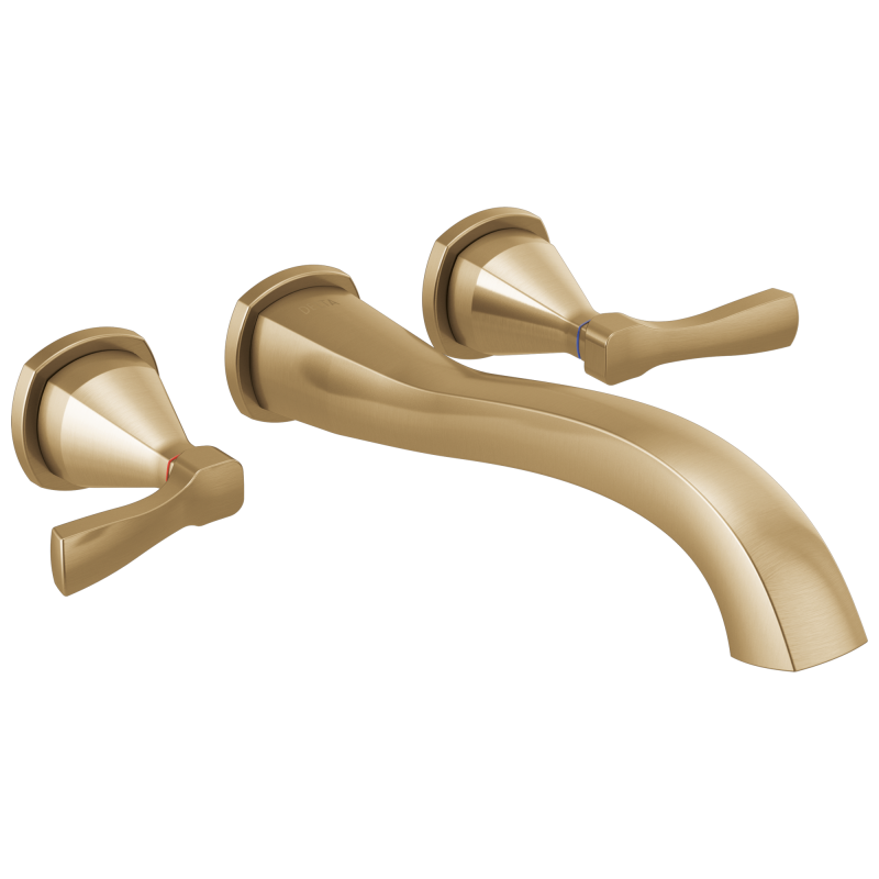 DELTA Stryke Wall Mounted Tub Filler — Lumicoat® Champagne Bronze
