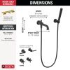 DELTA Broderick Wall Mount Tub Filler Trim with Hand Shower - Less Handles — Matte Black
