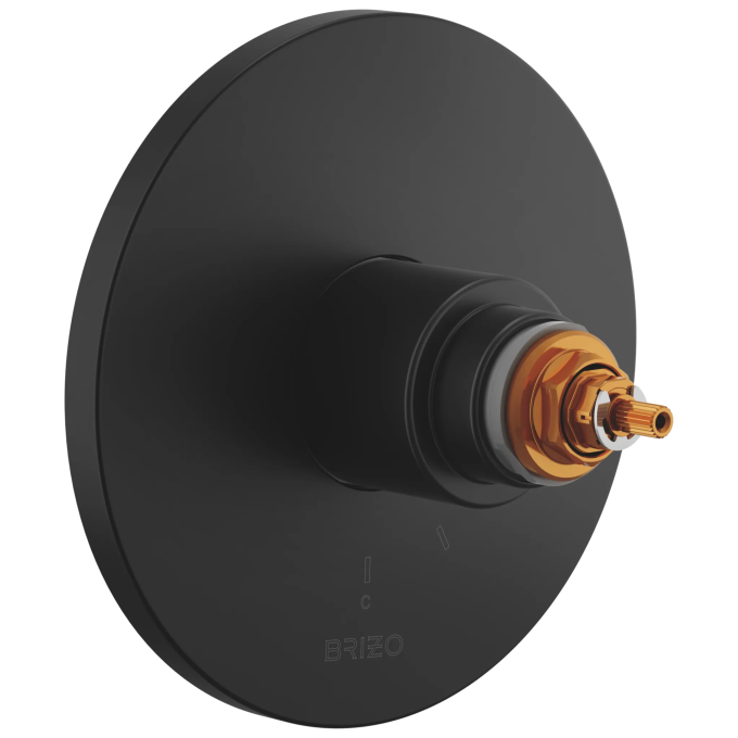 BRIZO Roccesco TempAssure Thermostatic Valve Only Trim - Less Handles — Matte Black